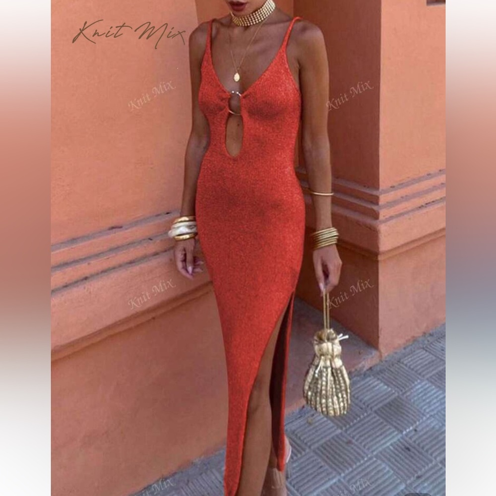 NWT orange/red knit dress